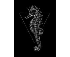 Komar Wandbild Von Horse Black | Poster, Bild, Wohnzimmer, Schlafzimmer, Dekoration, Kunstdruck | ohne Rahmen | P079D-50x70 fotomural, Negro, Blanco