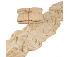 Halbach SeidenbÃ¤nder Camino de Mesa de 70 cm de Ancho, 300 cm de Largo, Lavable para Bodas, cumpleaÃ±os o decoraciÃ³n de Mesa, Mantel Estrecho con Aspecto de algodÃ³n, Color Arena