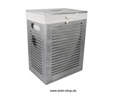 dvier - Cesto para la Colada (Madera DM, con Tapa, 35 x 25 x 46 cm), Color Gris