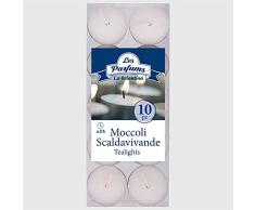 Briancasa MOC00903A Moccoli Tealights, Cera de parafina, Color Blanco, Unica