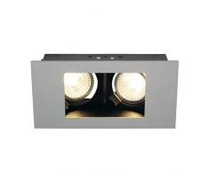 SLV Gris Indi Rec 2S / Foco, luz de inundación, proyector Techo, luminaria empotrable led, iluminación de Interior / GU10 35 W