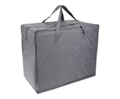 Bigso Box of Sweden Bolsa de almacenaje â Bolsa de tela grande para mantas, ropa de cama, prendas de invierno, etc. â PrÃ¡ctico organizador de armarios con asas reforzadas y cremallera â gris