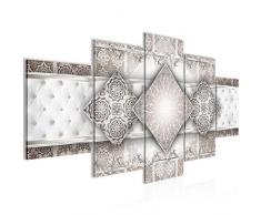 023553b Imagen abstracta de mandala â Lienzo de pared XXL formato pared imágenes de salón decoración de impresiones de arte marrón 5 piezas â Fabricado en Alemania â listo para colgar