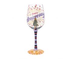 Enesco Lolita 4054093 Vidrio cumpleaños Feliz Standard Copa de Vino, 22,5 cm
