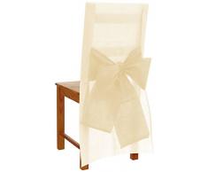 Diner Presque Parfait 6 Fundas de Silla + Lazo 54 x 93 cm, Blanco, 54 x 93