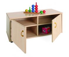 Mobeduc Mueble Infantil Superbajo Armario 4 Casillas, Haya, Haya, 90x40x44 cm