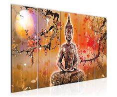 BilligerLuxus 500655a - Cuadro de pared (200 x 80 cm, lienzo XXL, 5 piezas, fabricado en Alemania, listo para colgar), diseÃ±o de Buda