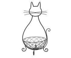 Clayre & Eef 6Y3182 - Cesta de Metal, diseÃ±o de Gato 31 x 25 x 55 cm.