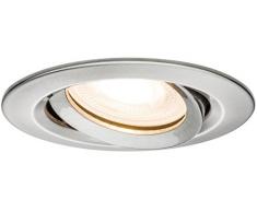 Paulmann 92900 Einbauleuchte LED Nova Einbaustrahler rund Spot IP65 strahlwassergeschÃ¼tzt 7W 3er-Komplettset INKL. GU10 Leuchtmittel schwenkbar Luz empotrable, 7 W, Eisen GebÃ¼rstet