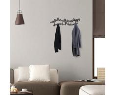 OJOS 494PYT1117 - Gancho de pared de metal negro 80 x 3 x 24 cm para decoración de salón o dormitorio