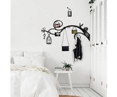 OJOS Gancho de pared de metal negro 148 x 5 x 93 cm decoración salón dormitorio â Aesthetic Room Decor â Decoración de pared, impresión artÃstica, 494PYT1108
