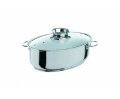 TV Das Original 02780200233 Bratmaxx - Cazuela con Tapa de Cristal (Cerámica Y Acero Inoxidable, Incluye Manoplas de Cocina)