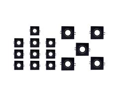 Pack 10 - Wonderlamp W-E000118 Foco Empotrable Techo Cuadrado Basculante, Iluminacion interior, Negro, 10 Unidades & Clasic W-E0 Foco empotrable Cuadrado, Negro, 5 UNIDADES