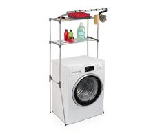 Relaxdays EstanterÃa sobre Lavadora, Estante para Colada, 2 Baldas, Mueble Encima Secadora o WC, 173,5x70x51cm, Plateado