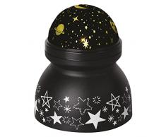 Emos Universum DCPW05 - Proyector LED decorativo (3 pilas AAA, 10.000 horas, IP20 para interiores), color negro