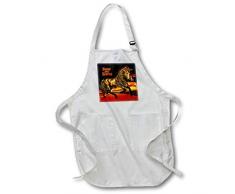 3dRose Delantal, Blanco, Medium