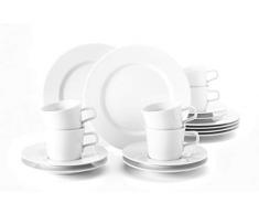 Seltmann Weiden weiÃ 18 piezas | Set para 6 personas | Serie No Limits blanco | servicio incluye cada 6 plato de desayuno, taza, platillo de cafÃ©