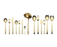 MEPRA 108122113 P Linea Juego de Cubiertos, Juego de 113, Ice Oro