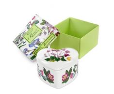 Portmeirion Home & Gifts Joyero con Forma de corazón, Porcelana, Multicolor, 9.5 x 9 x 4.5 cm