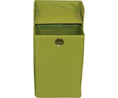 Franz Müller Flechtwaren 80691F18 - Cesto para la Colada (Plegable, con Tapa, 35 x 35 x 65 cm, poliéster, Forma Cuadrada), Color Verde