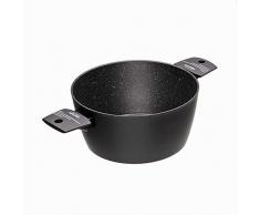 Moneta Yes (Zeus 2.0) Cacerola, Aluminio Antiadherente Reforzado, Color Negro, para todo tipo de cocinas incluida inducción, 20 cm