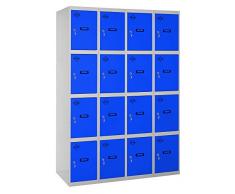 SimonRack SIMONLOCKER Prof. Mon. 4 Doors 4/16 300 (1200) GR/AZ Taquilla Metalica, Gris/Azul, Grande