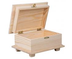 Rayher Cofre madera con tapa y cierre, 10,5x19x13,5 cm, decoraciÃ³n y almacenaje, 64509505