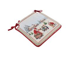 Hiver - CojÃ­n para Silla (40 x 40 cm), Color Blanco y Rojo