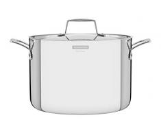 TRAMONTINA - Olla Grano, Alta y de TerminaciÃ³n Brillante, de Acero Inoxidable, con Cuerpo Triple y Tapa, 24 cm y 7,7 L