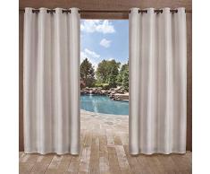 Home Exclusive Exclusiva casa Cortinas Delano Indoor/Outdoor Pesados con Textura Ojal metálico en la Parte Superior Ventana Cortina Panel par, Plata, 54 x 96