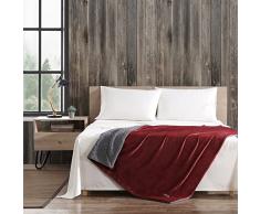 Eddie Bauer Home Signature - Manta de Forro Polar de Felpa Ultra Suave, 50 x 60 Pulgadas, Color Rojo