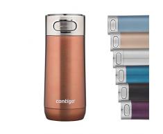 Contigo Luxe Autoseal taza térmica de viaje, taza de café de acero inoxidable, termo, vaso hermético, apto para lavavajillas, taza con tapa sin BPA fácil de limpiar, White Zinfandel, 360 ml