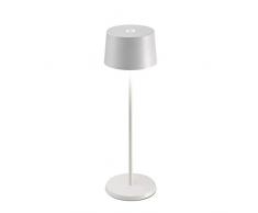 Zafferano Olivia LÃ¡mpara Led de Mesa Regulable, ProtecciÃ³n IP65, Uso Interior/Exterior, Cargador Micro USB, H35.5cm, Enchufe de la UE-Blanco