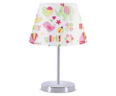Lámpara de noche 37 cm. blanco/rosa, tipo E 27 IP: 2-0 Max 60 W (Bombilla Incandescente) Max 20 - 25 W (Bombilla de Bajo Consumo) Max 9 - 15 W (Bombi