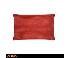 ZONS CojÃn Design Look Terciopelo 40 x 60 cm + Acolchado 480 G cojÃn Coche cojÃn sofá Almohada (5 Colores à Choisir) (Rojo)