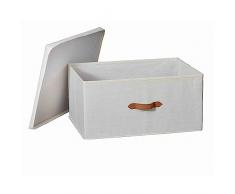 LOVE IT STORE IT Caja de almacenamiento premium con tapa, caja de tela de alta calidad, extragrande y estable, beige, 54 x 40 x 25 cm
