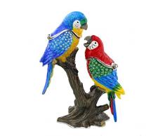 TREASURED TRINKETS Parrots on Branch - Caja de joyería con Adorno