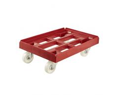 Keeeper Plataforma con Ruedas para Cajas o Cestas de Transporte, Carga mÃ¡xima: 300 kg, 61 x 41 x 19 cm, Rolf, Rojo