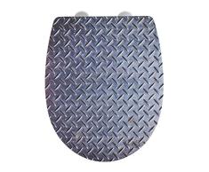 WENKO Asiento de inodoro Â«PatternÂ», superficie estructurada, tapa del inodoro con dispositivo automÃ¡tico de descenso, de termoplÃ¡stico a prueba de rotura, 36,5 x 45 cm, de varios colores