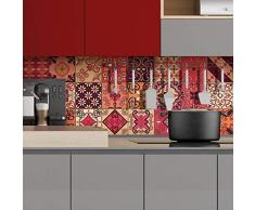 Pegatinas de azulejos adhesivas â Pegatina de azulejos de cemento â DecoraciÃ³n de pared para cuarto de baÃ±o y cocina â azulejos de cemento adhesivo de pared â 15 x 15 cm â 24 unidades