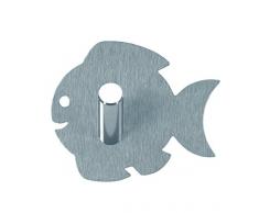 Kleine Wolke 5813117887 8 de ganchos de pared adhesivos de pez, gancho de la pared, colour cromo