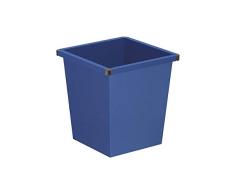 V-Part VB 102700 Papelera de Metal Rectangular 27 litros, Azul