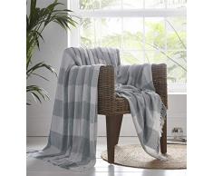 Portfolio Epsom - Manta para sofá Cama, algodón, Gris, 228 x 250 cm