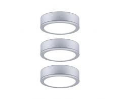 Paulmann 93092 Luminaria para Muebles LED, Juego Pukk, Redonda, Incl. 3x3,5 W, lámpara de Armario, Cromo Mate, plástico, 2700 K, 10.5 W