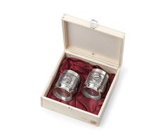Artina 10512 - Juego de 2 Vasos de Whisky en Caja de Madera, diseño de Barco La Paloma