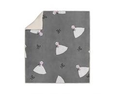 Manta Polar Estampada de Microfibra y Sherpa 110 x 170 cm Anais Antracita de Soleil dOcre