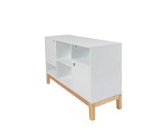 One Couture Aparador, Material de Madera, Blanco/Natural, 100cm x 35,5cm x 5cm