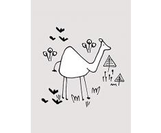 Komar Wandbild Von Scribble Camel | Poster, Bild, Wohnzimmer, Schlafzimmer, Dekoration, Kunstdruck | ohne Rahmen | P104B-30x40 fotomural, Negro, Blanco