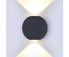 V-TAC Lámpara LED COB 6 W, de Pared Aluminio Negro Wall Light Blanco Natural 4000 K IP65