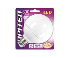 Jupiter LAMPARA LED Globo 10W-800LM E27 BL1 Calida, Negro, Estandar